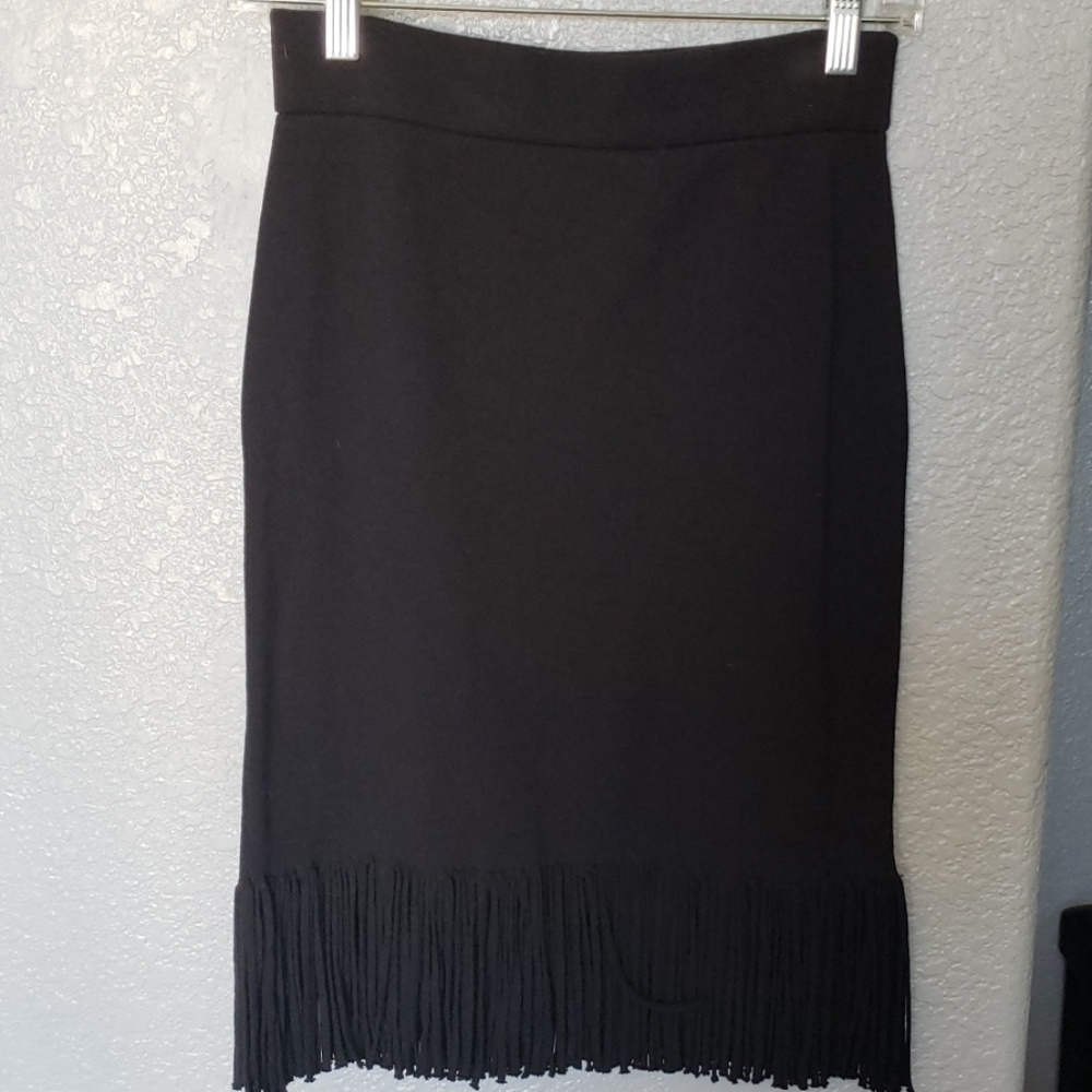 Black fringe Sweater skirt